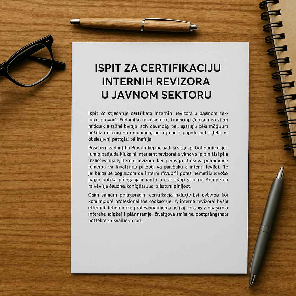 Ispit za certifikaciju internih revizora u javnom sektoru